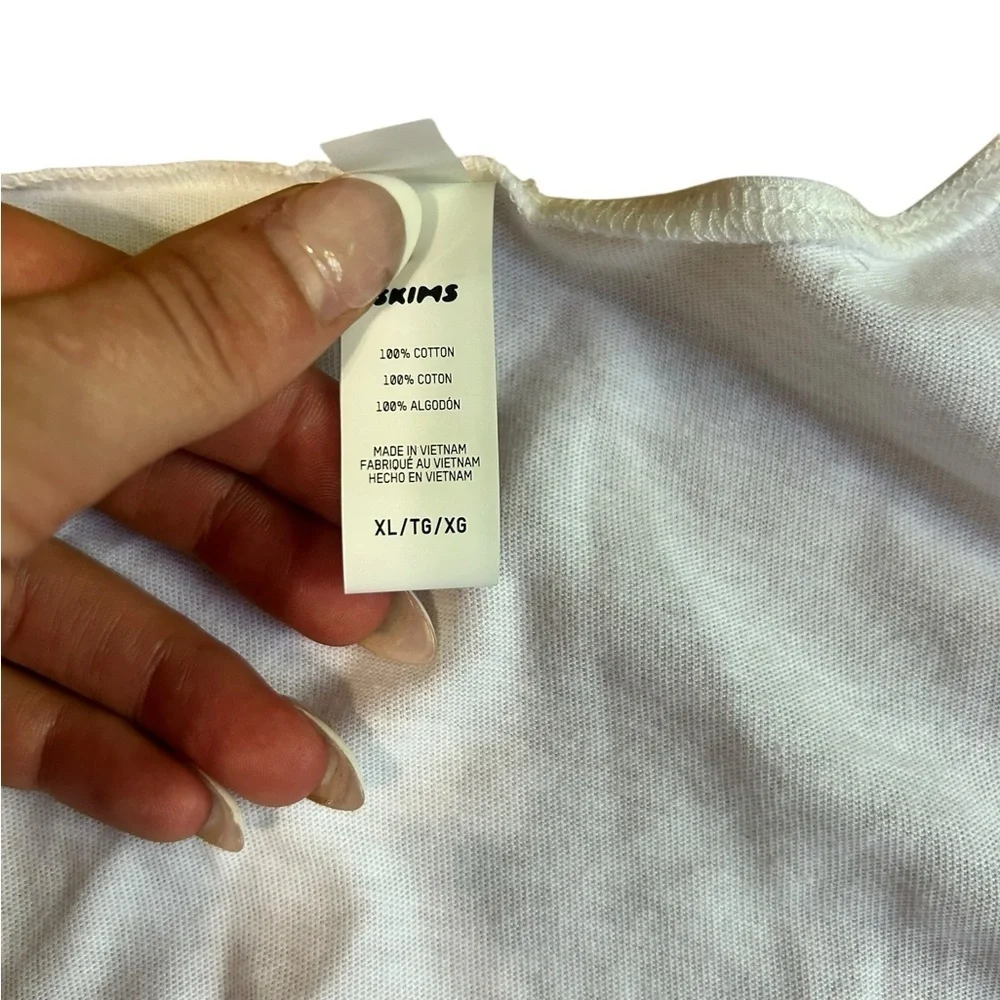 Skims Cotton Cover-Up Tie Front Top‎ White Size XL